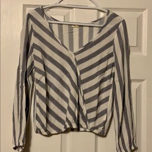 Blue and white striped shirt